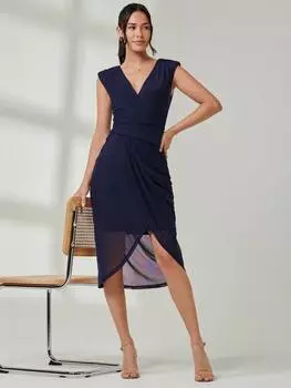 Сетчатое облегающее платье Jolie Moi, темно-синий