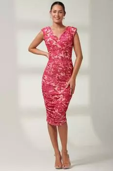 Сетчатое облегающее платье Pamela со сборками Jolie Moi, розовый