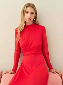 Сетчатое платье арабеллы с рюшами Whistles, красный