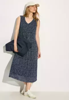 Сетчатое платье Cecil с принтом, синий