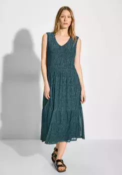 Сетчатое платье Cecil с принтом, зеленый