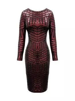 Сетчатое платье до колен Emery с пайетками Dress The Population, черный