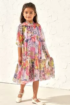 Сетчатое платье Eleanor с принтом Angel & Rocket, розовый