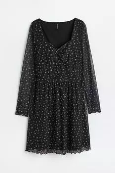 Сетчатое платье H&M, черный