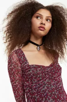 Сетчатое платье H&M, красный