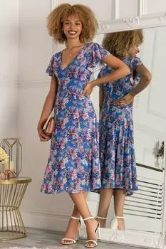 Сетчатое платье Harley с цветочным принтом Jolie Moi, синий