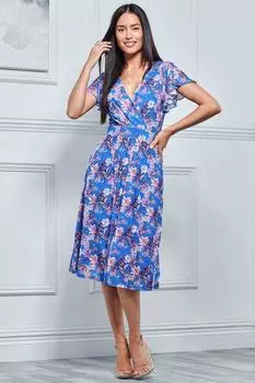 Сетчатое платье Kaylynn с запахом Jolie Moi, синий