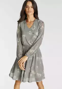 Сетчатое платье Laura Scott со сборчатой вставкой, цвет Grn-Geblmt