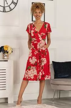 Сетчатое платье Letty с запахом Jolie Moi, красный