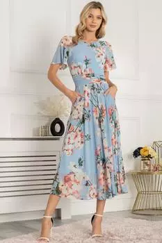 Сетчатое платье макси Anaiah Jolie Moi, синий