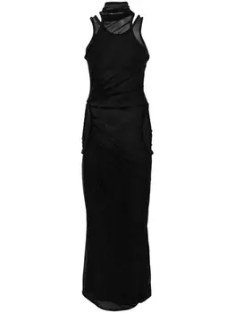 Сетчатое платье макси Coperni, черный