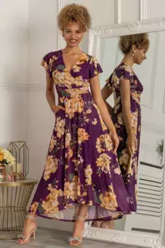 Сетчатое платье макси Piper с глубоким вырезом и подолом Jolie Moi, фиолетовый