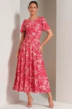 Сетчатое платье макси с принтом Elvira Jolie Moi, розовый