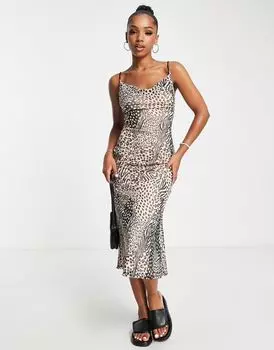 Сетчатое платье миди с животным принтом Miss Selfridge