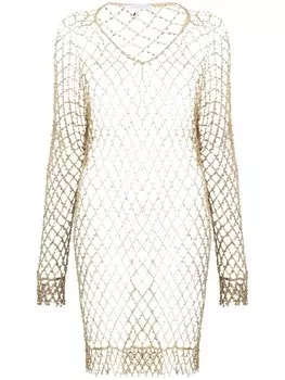 Сетчатое платье Patrizia Pepe, украшенное заклепками, золотой