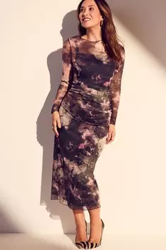 Сетчатое платье с принтом Myleene Klass, фиолетовый