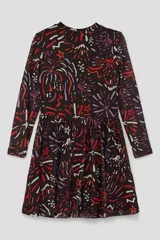 Сетчатое платье с принтом S Oliver, красный