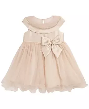 Сетчатое платье с воротником из микадо для маленьких девочек Rare Editions