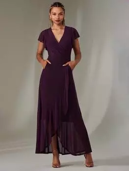 Сетчатое платье с запахом nala Jolie Moi, цвет Dark Purple