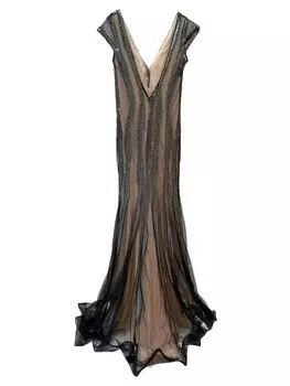 Сетчатое платье в серую полоску Alberto Makali, цвет Gunmetal Stripes