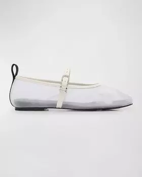 Сетчатые балетки Мэри Джейн со шпилем Rag & Bone, цвет White