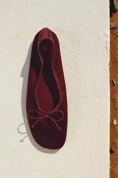 Сетчатые балетки ZARA, цвет Burgundy Red