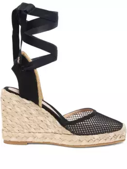 Сетчатые босоножки на танкетке Stuart Weitzman, черный