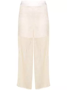 Сетчатые брюки прямого кроя с пайетками Peserico, золотистый