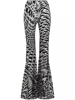 Сетчатые брюки с принтом Mugler, черный