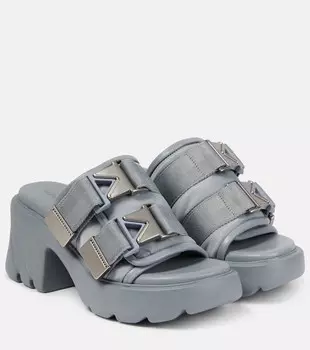 Сетчатые и кожаные мюли Flash Bottega Veneta, зеленый