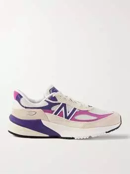Сетчатые кроссовки 990v6 с замшевой отделкой NEW BALANCE, белый