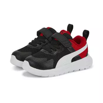 Сетчатые кроссовки Evolve Run с альтернативной застежкой для малышей PUMA, черно-белый