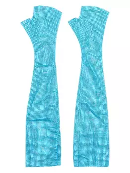 Сетчатые перчатки с кристаллами Giuseppe Di Morabito, синий