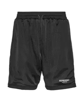 Сетчатые перфорированные шорты на эластичной кулиске Represent, черный