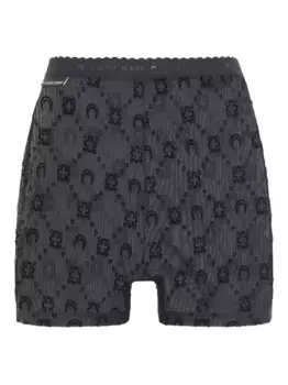 Сетчатые шорты с флокированным принтом Marine Serre, черный