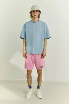 Сетчатые шорты свободного кроя H&amp;M, розовый / никогда не теряйте талант