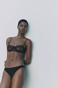 Сетчатые трусы ZARA, черный