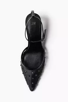 Сетчатые туфли с декоративными стразами H&M, черный