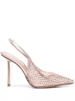 Сетчатые туфли со стразами Le Silla, розовый