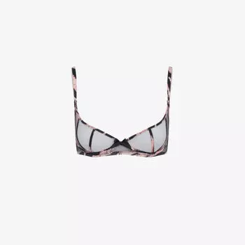 Сетчатый бюстгальтер-балконет Elise с тигровой отделкой Agent Provocateur, розовый