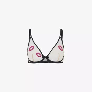 Сетчатый бюстгальтер Lotie с вышивкой Kiss Agent Provocateur, черный