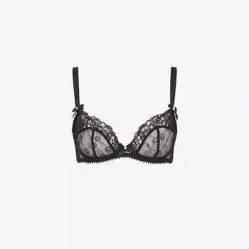 Сетчатый бюстгальтер на косточках Edwina с бантом Agent Provocateur, черный