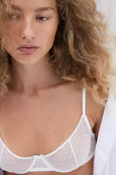 Сетчатый бюстгальтер на косточках H&M, белый
