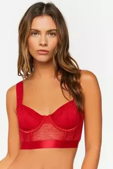 Сетчатый бюстгальтер на косточках Sweetheart Forever 21, томато