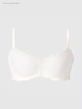 Сетчатый бюстгальтер в горошек Uniqlo, белый