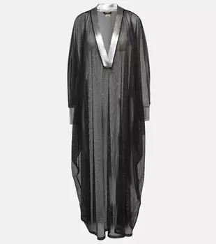 Сетчатый кафтан Balmain, черный