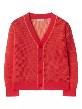 Сетчатый кардиган Burberry Kids, красный