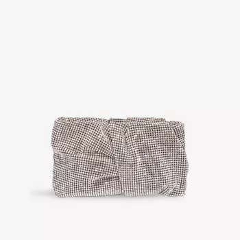 Сетчатый клатч Bonny Jimmy Choo, серебряный