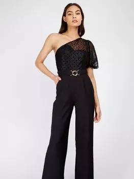 Сетчатый комбинезон Little Mistress Spot, черный