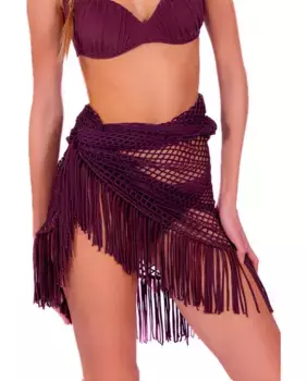 Сетчатый саронг с бахромой Despi, красный